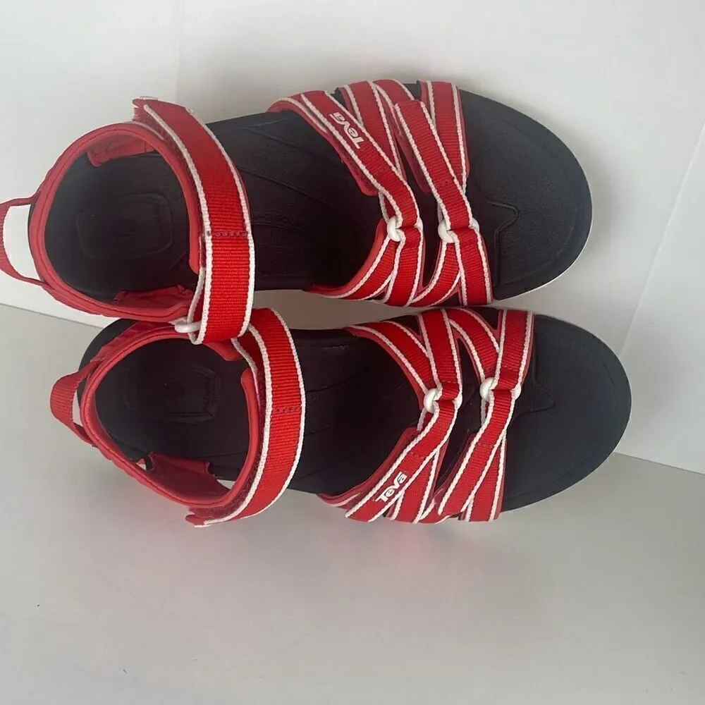 Teva Tirra Women's Strappy Water Sandal Red White Navy 6